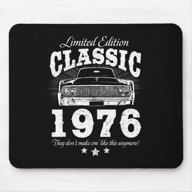 Lustiger 50. Geburtstag Clic Oldtimer Männer 1976  Mousepad (Vorne)