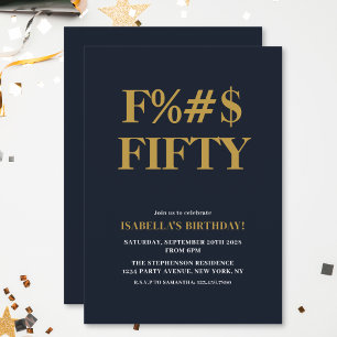 Lustiger 50. Geburtstag Das F-Wort Humorvoll Einladung