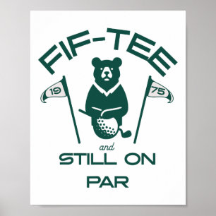 Lustiger 50. Geburtstag Golfer Vintage 1975 Golf L Poster