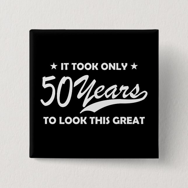 Lustiger 50. Geburtstag Retro-Typografie Button (Vorderseite)