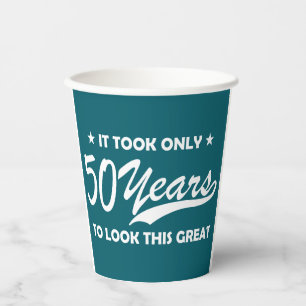 Lustiger 50. Geburtstag Retro-Typografie Pappbecher