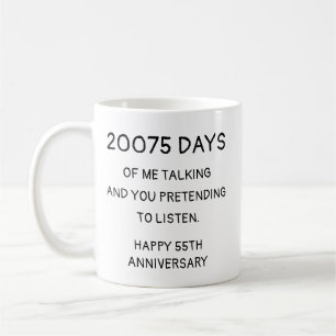 Lustiger 55. Hochzeitstag-Becher-Geschenk für Paar Kaffeetasse
