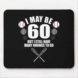 Lustiger 60. Geburtstag Baseball Fan 60 Jahre alt Mousepad