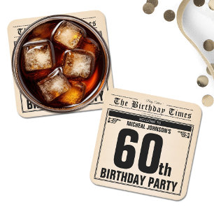 Lustiger 60. Geburtstag Vintage-Zeitung Eindeutig Rechteckiger Pappuntersetzer