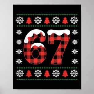 Lustiger 67 Buffalo Karo Weihnachten Schnee hässli Poster