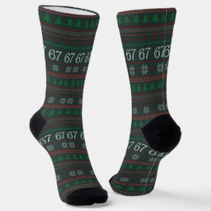 Lustiger 67 hässlicher Weihnachtspullover-Party 6 Socken