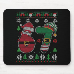 Lustiger 67 Meme 6 7 hässlicher Pullover für Weihn Mousepad