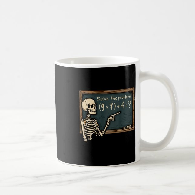 Lustiger 67 Meme Brainrot Witz Halloween Skelett M Kaffeetasse (Rechts)