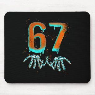Lustiger 67 Meme Halloween-Skelett  Mousepad