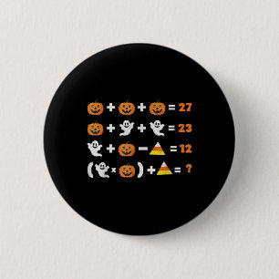 Lustiger 67 Meme-Kürbis-Geist-Mathe-Lehrer-Hallowe Button