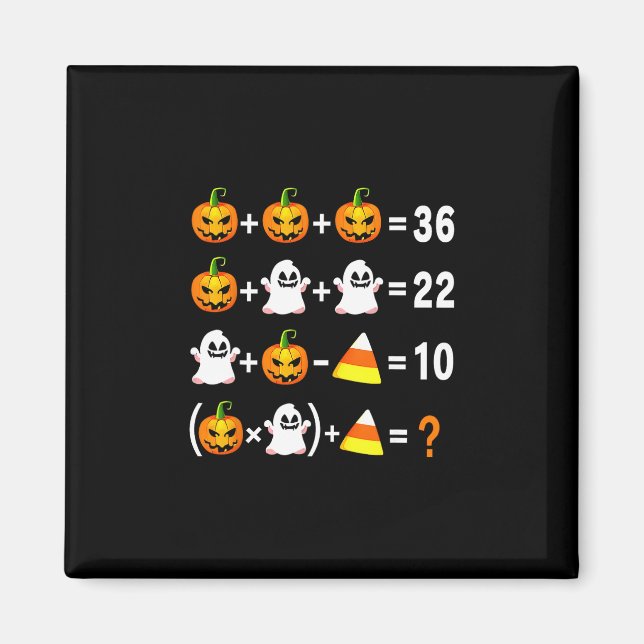 Lustiger 67 Meme-Kürbis-Geist-Mathe-Lehrer-Hallowe Magnet (Vorne)