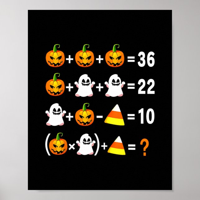 Lustiger 67 Meme-Kürbis-Geist-Mathe-Lehrer-Hallowe Poster (Vorne)