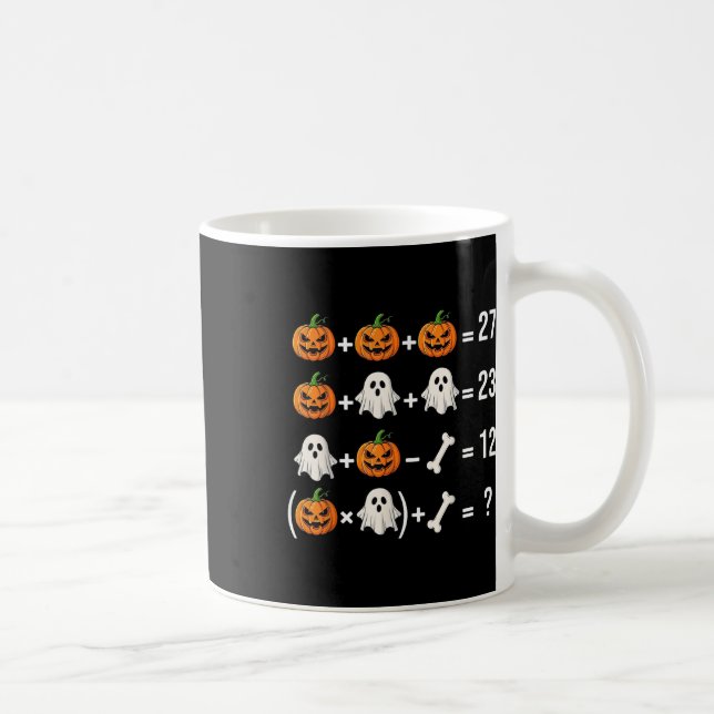 Lustiger 67 Meme-Kürbis-Geist-Mathe-Lehrer-Kostüm  Kaffeetasse (Rechts)