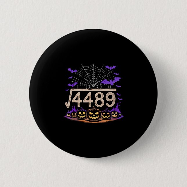 Lustiger 67 Meme Mathelehrer 6 7 Halloween Quadrat Button (Vorderseite)