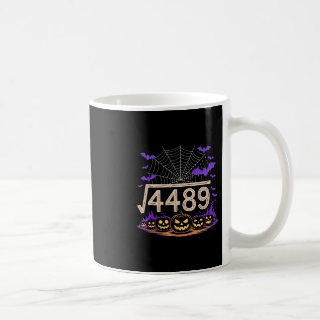 Lustiger 67 Meme Mathelehrer 6 7 Halloween Quadrat Kaffeetasse (Rechts)