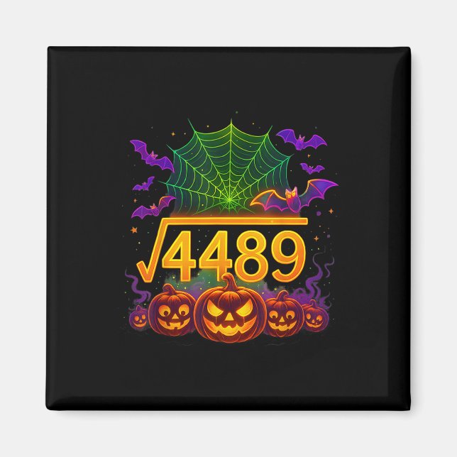 Lustiger 67 Meme Mathelehrer 6 7 Halloween Quadrat Magnet (Vorne)