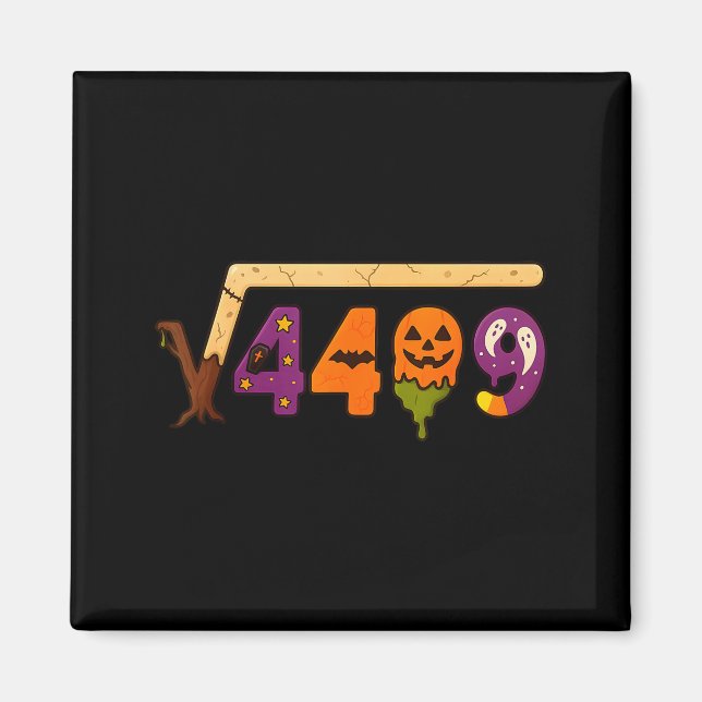 Lustiger 67 Meme Mathelehrer 6 7 Halloween Quadrat Magnet (Vorne)