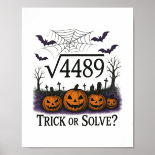 Lustiger 67 Meme Mathelehrer 6 7 Halloween Quadrat Poster