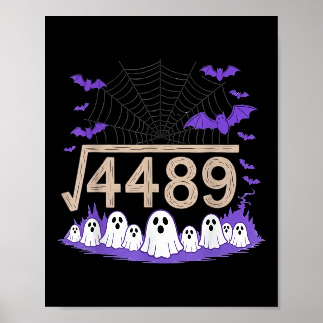 Lustiger 67 Meme Mathelehrer 6 7 Halloween Quadrat Poster (Vorne)