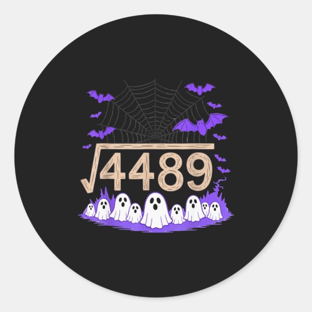 Lustiger 67 Meme Mathelehrer 6 7 Halloween Quadrat Runder Aufkleber (Vorderseite)