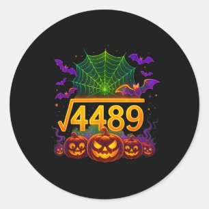 Lustiger 67 Meme Mathelehrer 6 7 Halloween Quadrat Runder Aufkleber