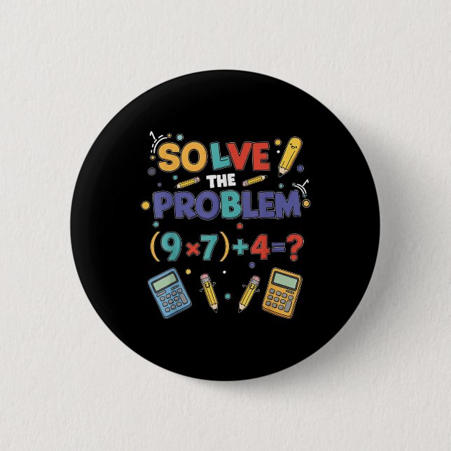 Lustiger 67 Meme Pemdas Grundschul-Mathe-Lehrer-Ge Button (Vorderseite)