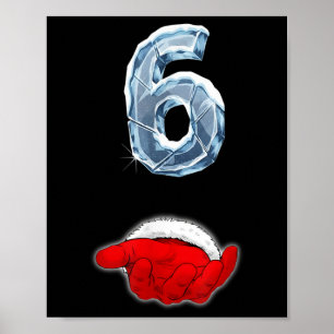 Lustiger 67 Meme Santa Hand Six Ironischer Weihnac Poster