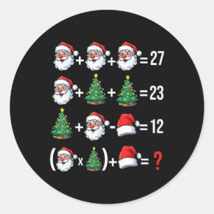 Lustiger 67 Meme Santa Mathelehrer Weihnachten Pyj Runder Aufkleber