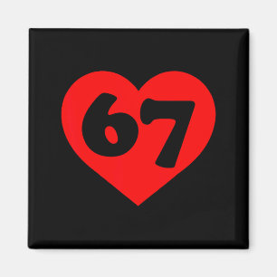Lustiger 67 Meme Six Seven passende Paare Valentin Magnet