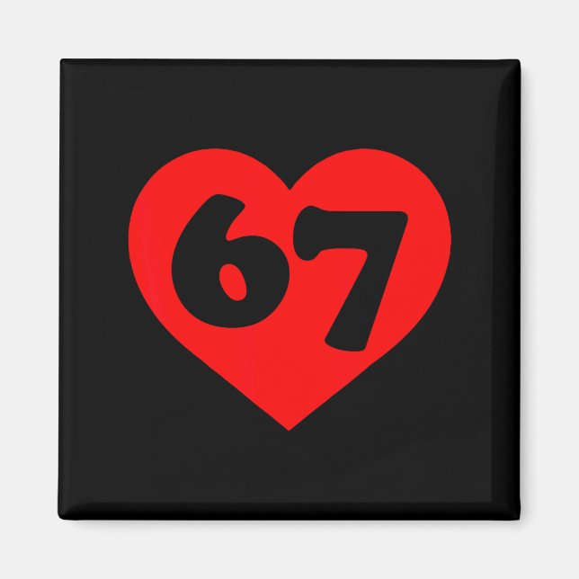 Lustiger 67 Meme Six Seven passende Paare Valentin Magnet (Vorne)