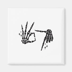 Lustiger 67 Meme Skeletthand 6 7 Halloween Six Sie Magnet