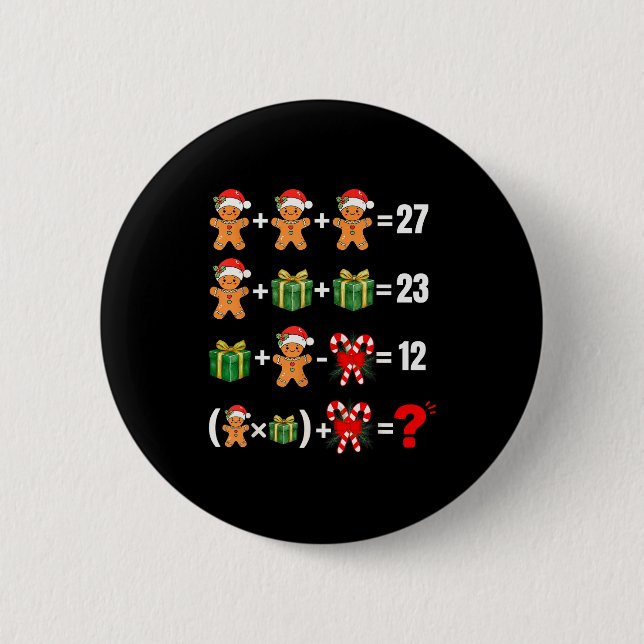 Lustiger 67 Meme Süßigkeiten Froher Santa Matheleh Button (Vorderseite)