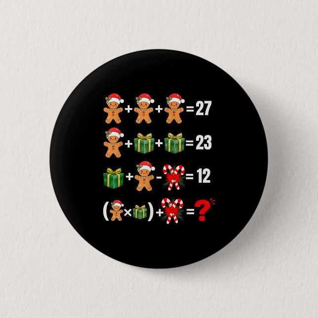 Lustiger 67 Meme Süßigkeiten Fröhlicher Santa Math Button (Vorderseite)
