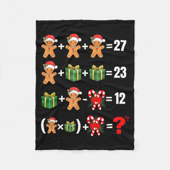 Lustiger 67 Meme Süßigkeiten Fröhlicher Santa Math Fleecedecke (Vorderseite)