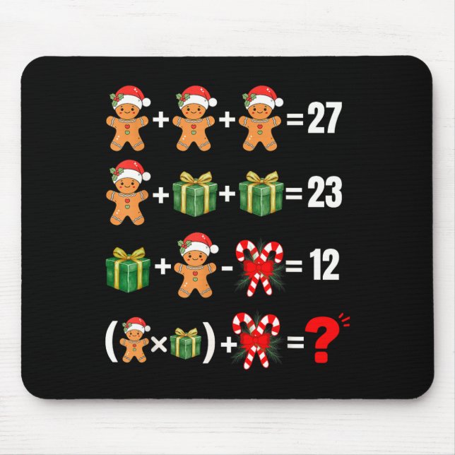 Lustiger 67 Meme Süßigkeiten Fröhlicher Santa Math Mousepad (Vorne)
