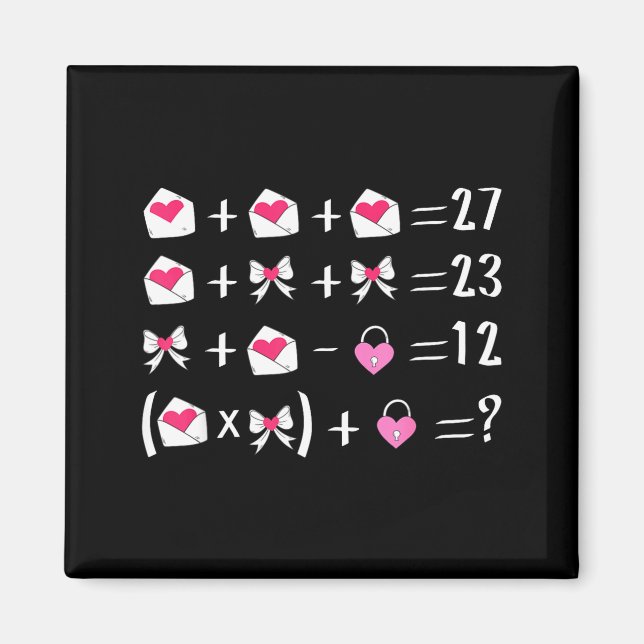Lustiger 67 Meme Valentinstag Mathelehrer Bow Six  Magnet (Vorne)
