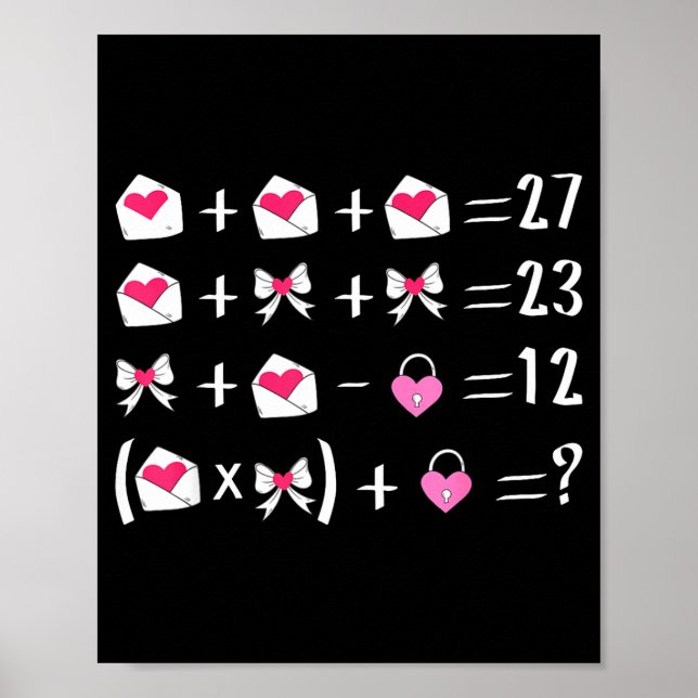 Lustiger 67 Meme Valentinstag Mathelehrer Bow Six  Poster (Vorne)