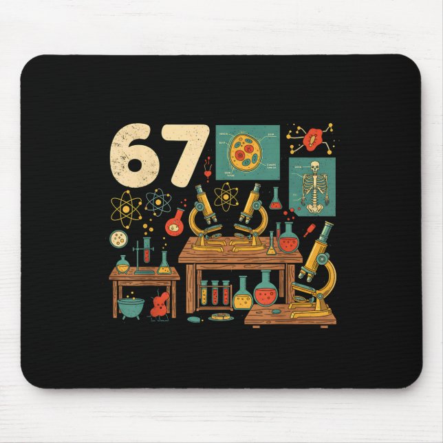 Lustiger 67 Meme Wissenschaftslehrer Schüler Sechs Mousepad (Vorne)