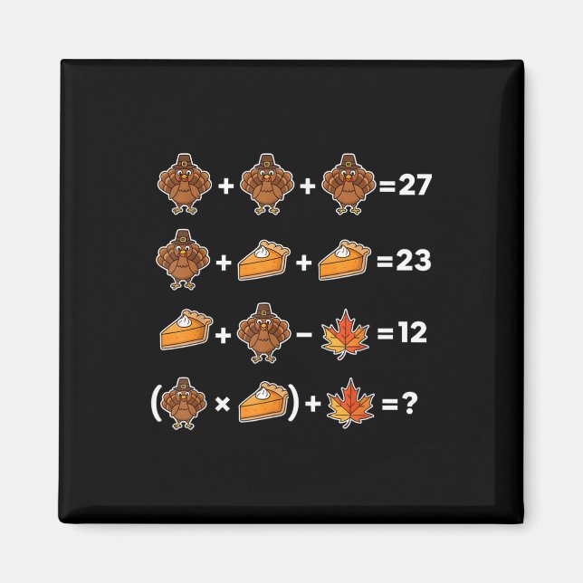 Lustiger 67 Memethanksgiving Mathelehrer Puzzle Tu Magnet (Vorne)