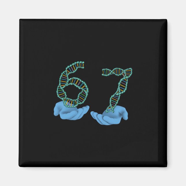 Lustiger 67-Nummern-Meme-DNA-Replikation Molekular Magnet (Vorne)