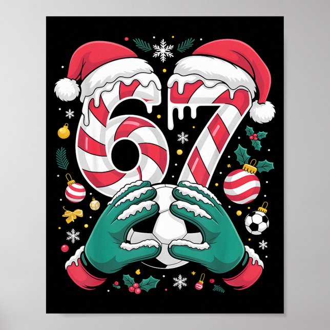 Lustiger 67 Sechs Sieben Fußball Torwart Lustiges  Poster (Vorne)