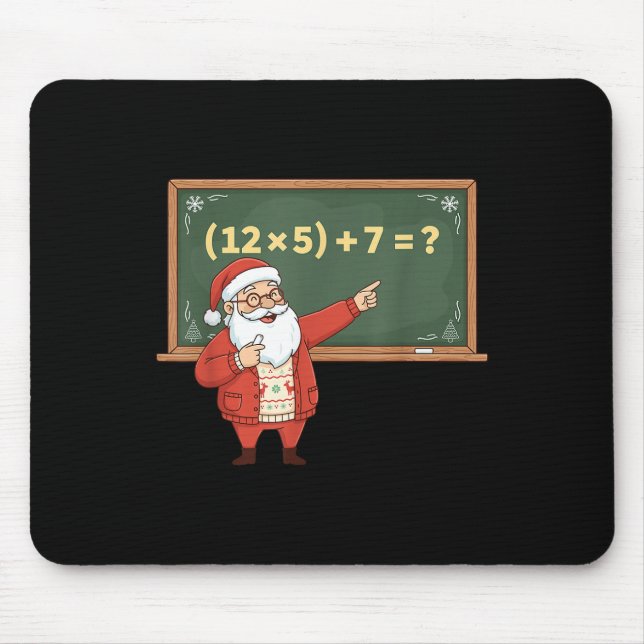Lustiger 67 Sechs Sieben Mathematik-Lehrer Weihnac Mousepad (Vorne)