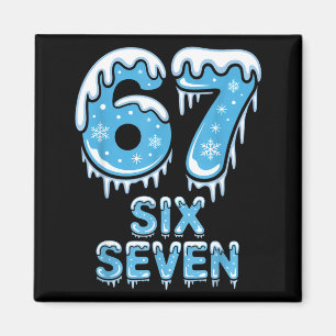 Lustiger 67 Sechs Sieben Meme Eisiger Schnee Winte Magnet