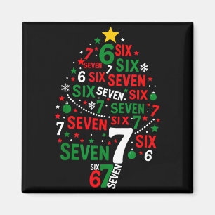Lustiger 67 Weihnachtsbaum Six Seven Xmas Magnet