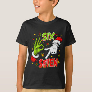 Lustiger 67 Weihnachtsmann Hand Weihnachten Sechs  T-Shirt