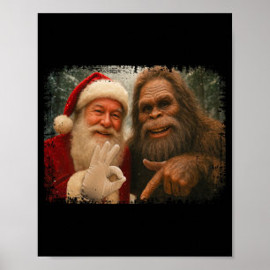 Lustiger 67 Weihnachtsmann mit Bigfoot Six Seven 6 Poster