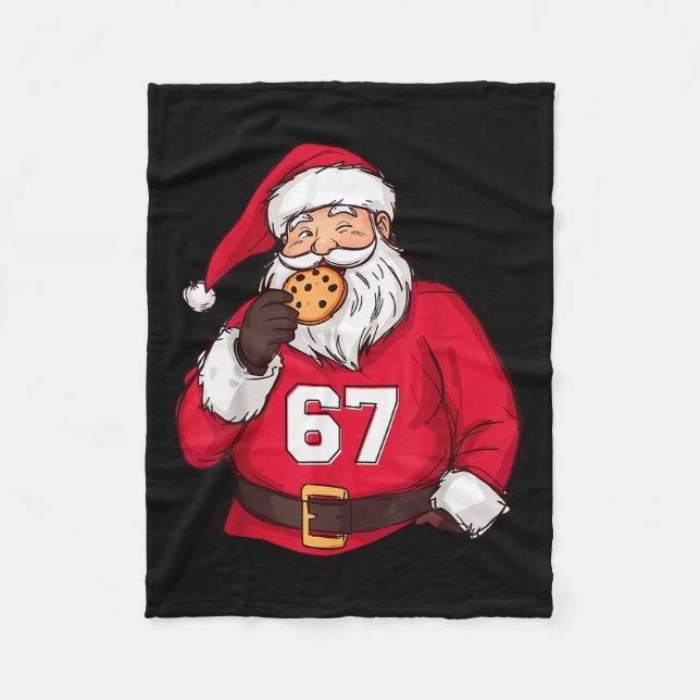 Lustiger 6 7 Meme Brainrot Weihnachtsmann Für Jung Fleecedecke (Vorderseite)