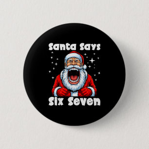 Lustiger 6 7 Meme Großer Mund Junge Weihnachtsmann Button
