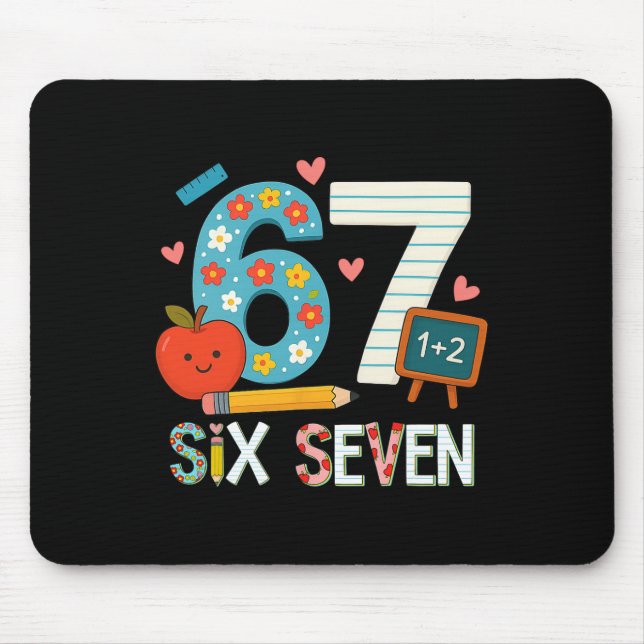 Lustiger 6 7 Sechs Sieben Meme 67 Lehrer Für Männe Mousepad (Vorne)