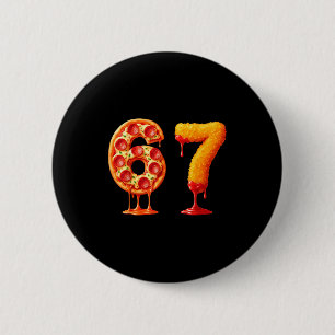 Lustiger 6 7 Zza-Nugget-Meme Six Seven 67 Foodies Button